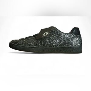 G by Guess Glitter Whimsigoth Black Women's Sneakers Unique Slip-on flat SZ 10